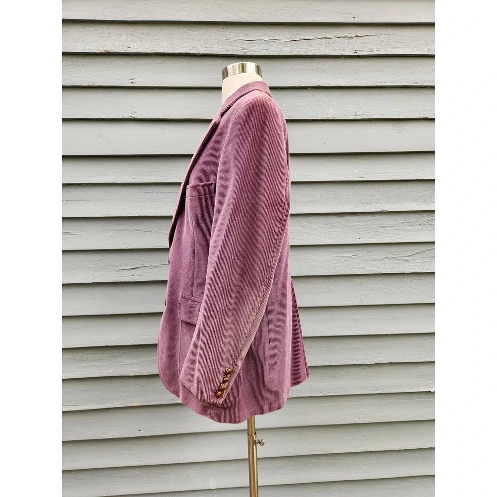 Polo University Ralph‎ Lauren Blazer Purple Corduroy Leather Buttons Size 40